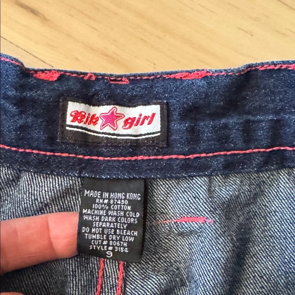 Women’s kik girl-kikwear Wide Leg Rave Jeans-Skater-Bright Pink Detail-90s-9 - Picture 3 of 10